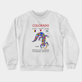 Colorado, Tiger Salamander, Valentines Day, Love, State, Heart, Home Crewneck Sweatshirt